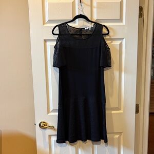 Chic Black Lace Cold Shoulder Mini Dress